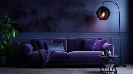 Obraz premium luxurious dark couch