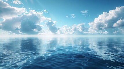 The sky is blue and the clouds are white