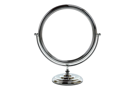 Round table mirror isolated on transparent background - Powered by Adobe