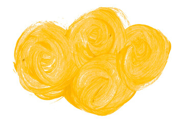 Shiny yellow brush watercolor painting isolated on transparent background. watercolor png