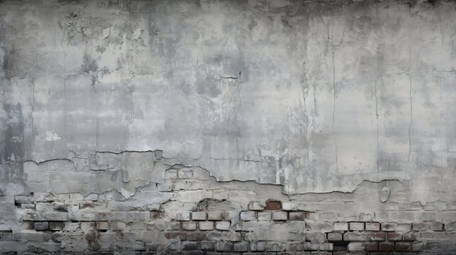 Fototapeta abandoned gray brick wall