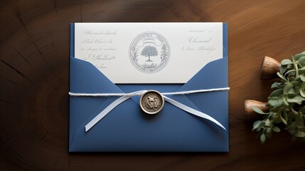 envelope blue save the date