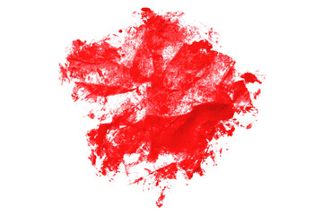 Shiny red brush watercolor painting isolated on transparent background. watercolor png