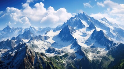 mountains beautiful blue sky