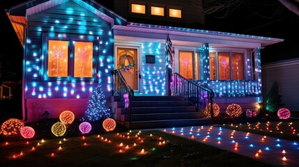 projecti holiday lights on house
