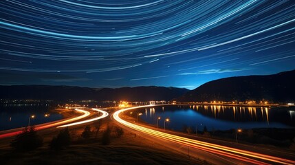 Obraz premium patterns jet light trails