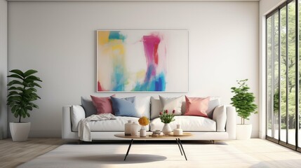 walls blurred modern living room interio