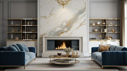 room blue gold marble