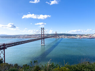 25 April Bridge. Impressive engineering work over the river Tagus.