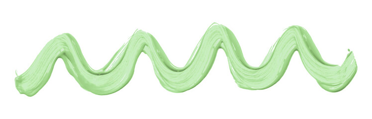 Shiny green brush watercolor painting isolated on transparent background. watercolor png