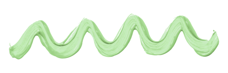 Shiny green brush watercolor painting isolated on transparent background. watercolor png