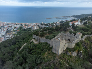 Fototapeta na wymiar Aerial view of Sesimbra Castle