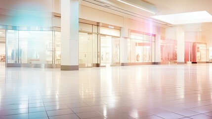 pastel blurred shopping mall interior