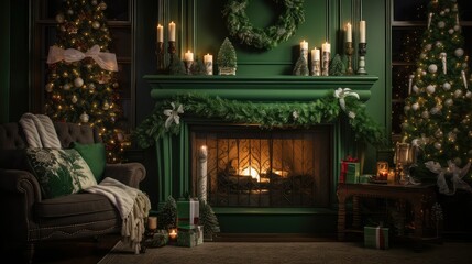 room green christmas lights