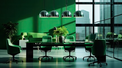 soft blurred emerald green interior