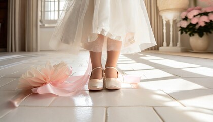 ドレスを着た女の子の足元の靴