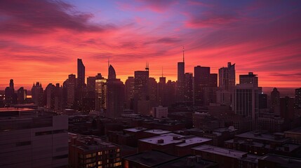 Fototapeta premium evening city sun