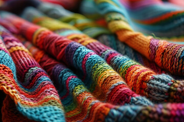 Fototapeta premium Variegated patterns in knitting 