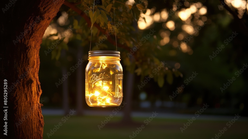 Poster lantern mason jar light