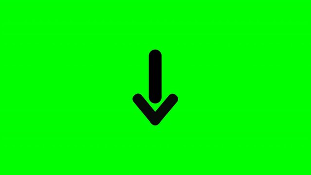 Animated Download Arrow Icon. Save file icon animation Green screen file document import download Archive and folders. Arrow bar Button swipe up down