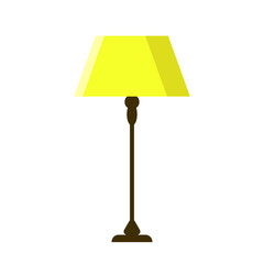 Modern floor lamp on a bright background. Floor lamp icon. Vector illustration.