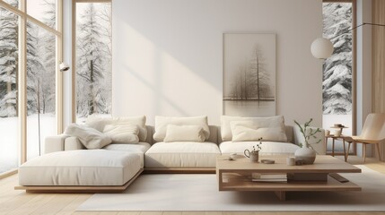 minimalist scandinavian style home interior background