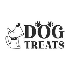 Dog treats vector quote. Dog treat isolated on white background. Pets food symbol. Bone shaped treats for dogs. Vector illustration.