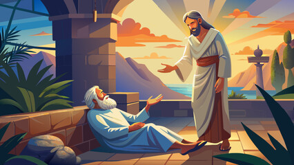 a holy man helping a common man