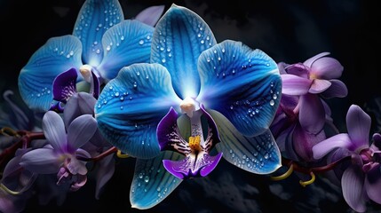 orchid blue and purple floral