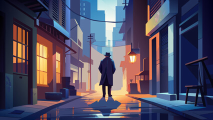lonely man walking down the street