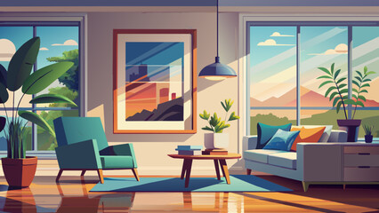 picture fame living room interior