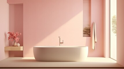 contemporary pink bath