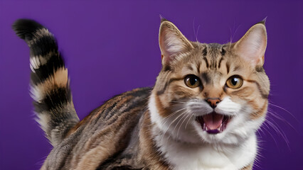 Obraz premium cat with blue eyes and collar on background