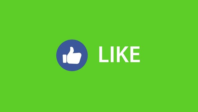 Thumbs up Like Social Media Reaction Engagement animation Green screen. Animated like Hand Emoji for good feedback, success, approval OK sign gesture.