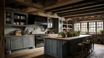 distressed kitchen gray