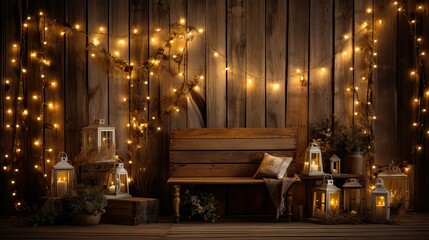 lanterns wooden background lights