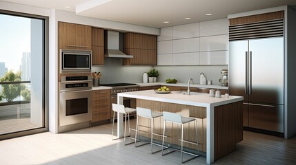 stainless modern apartment interior