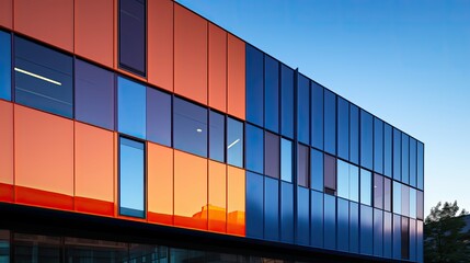 architecture blue orange gradient