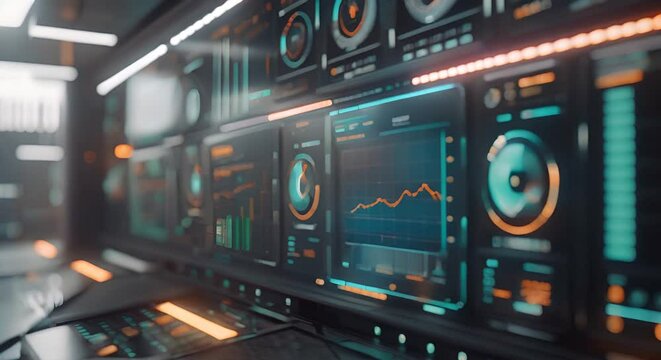 This 3D rendered image depicts a cutting edge digital banking interface showcasing the latest advancements in financial technology and user experience design The sleek modern layout features