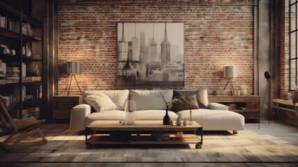 industrial blurred eclectic interior