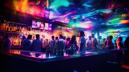 soft blurred bar interior