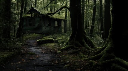 forest dark cabin