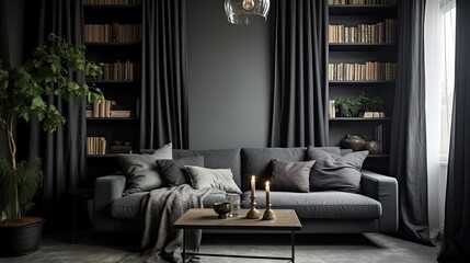 cozy dark grey linen