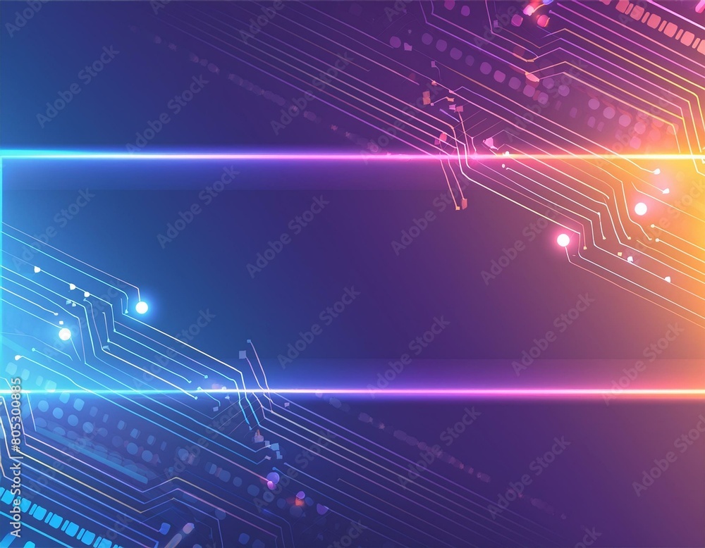 Poster abstract digital technology circuit future electronic data network multicolor blue red design wallpa