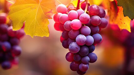 leaves autumn grape background