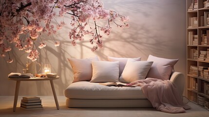 reading blurred spring interior design