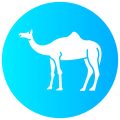 camel round glyph vector icon