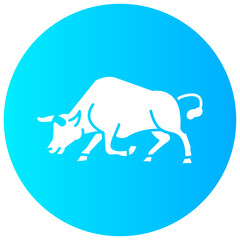 bull round glyph vector icon