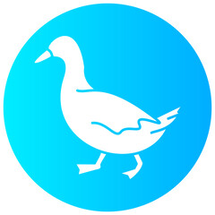 duck round glyph vector icon