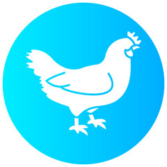 chicken round glyph vector icon